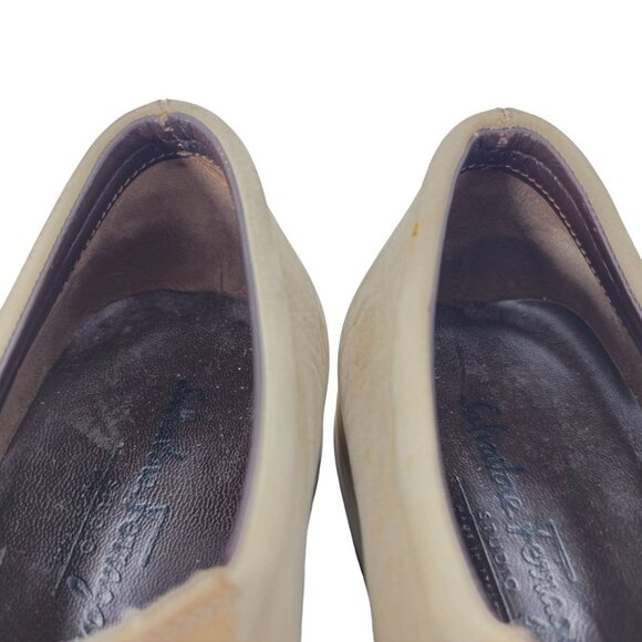 Vintage Salvatore Ferragamo Sneakers Men 11 Beige Tan Leather Suede Casual Shoes main image 10